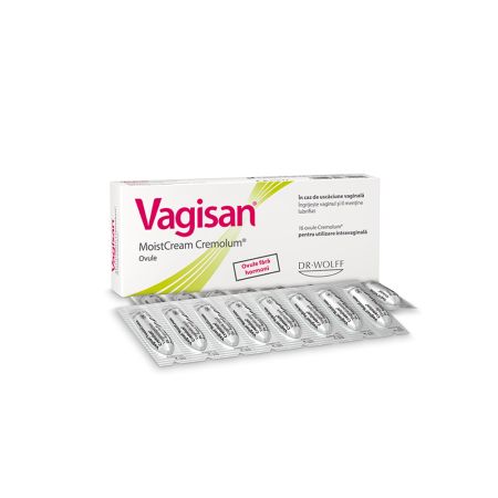 Ovule MoistCream Cremolum Vagisan, 16 bucati, Dr. Wolff