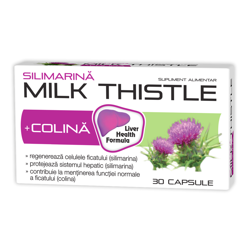 Silimarina + Colina Milk Thistle, 400 mg, 30 capsule, Zdrovit