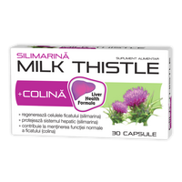 Silimarina + Colina Milk Thistle, 400 mg, 30 capsule, Zdrovit