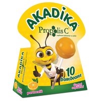 Acadele cu aroma de portocale Akadika Propolis C, 10 acadele, Fiterman Pharma