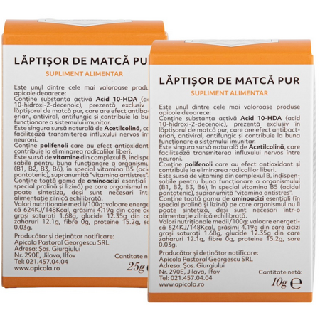 Pachet Laptisor de Matca Albina Carpatina, 25 g + 10g, Apicola Pastoral Georgescu 722220