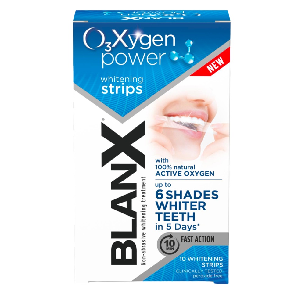 Benzi pentru albirea dintilor cu oxigen activ O3, 5 x 2 bucati, BlanX