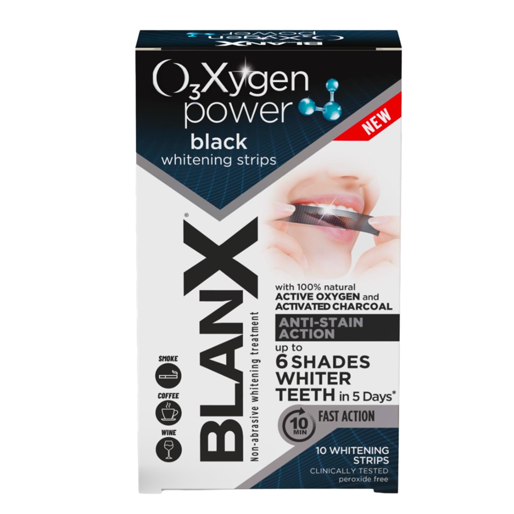 Benzi pentru albirea dintilor cu carbune activ, 5 x 2 bucati, BlanX
