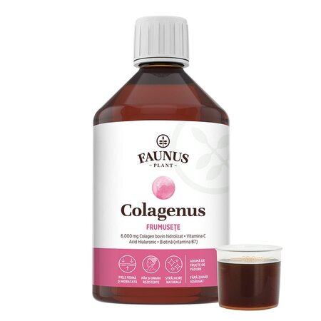 Colagen lichid hidrolizat pentru par, piele si unghii Colagenus Frumusete, 500 ml, Faunus Plant 739282