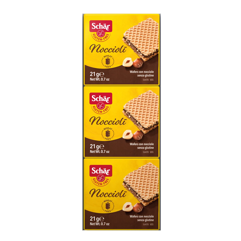 Napolitane fara gluten cu crema de alune Noccioli, 63 g, Schar