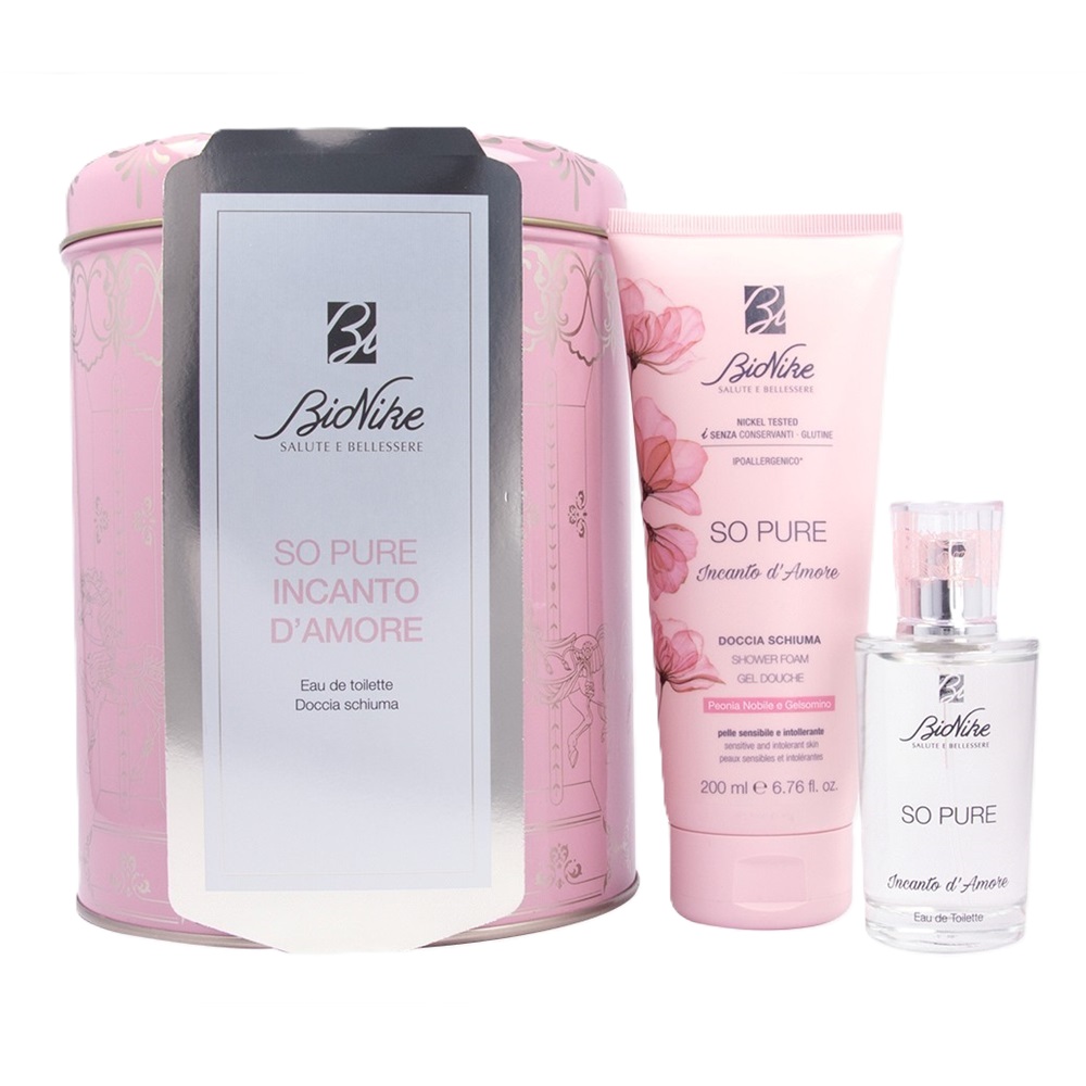 Pachet apa de toaleta 50 ml + gel de dus 200 ml So pure incanto d'amore, Bionike