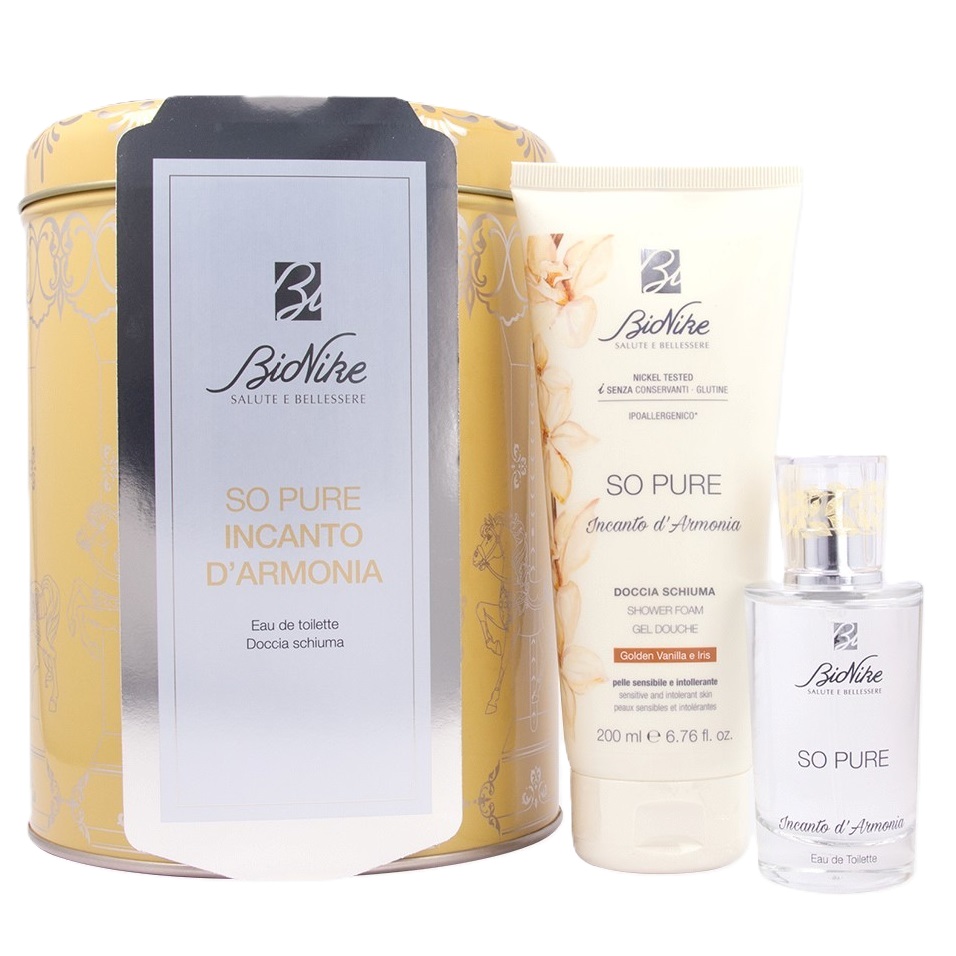 Pachet apa de toaleta sticla 50 ml + gel de dus tub 200 ml So pure incantio d'armonia, Bionike