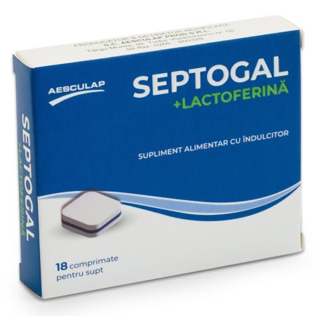 Septogal + lactoferina, 18 comprimate de supt, Aesculap