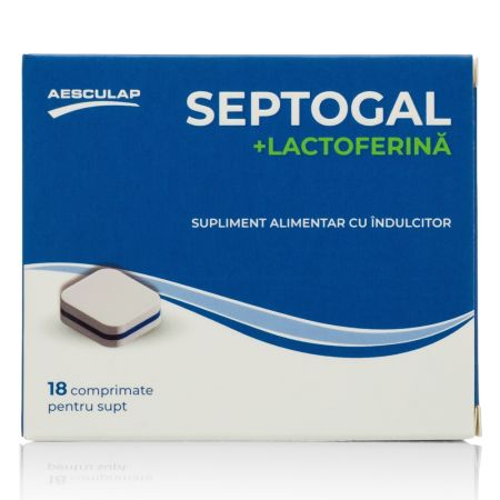 Septogal + Lactoferina, 18 comprimate pentru supt, Aesculap 704820