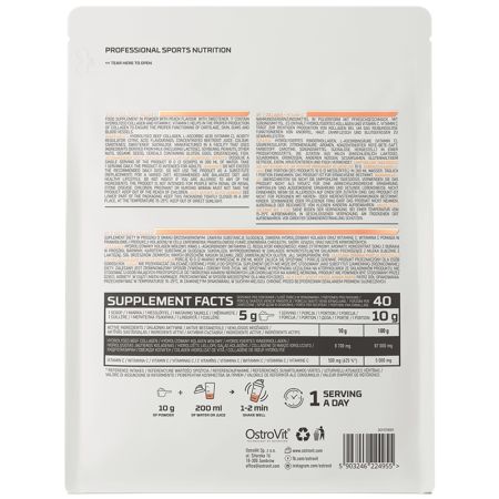 Colagen + Vitamina C cu aroma de piersici, 400 g, OstroVit 665221