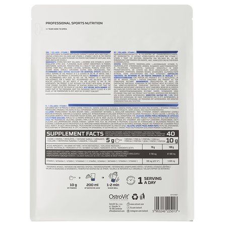 Colagen + Vitamina C cu aroma de coacaze, 400 g, OstroVit 665224