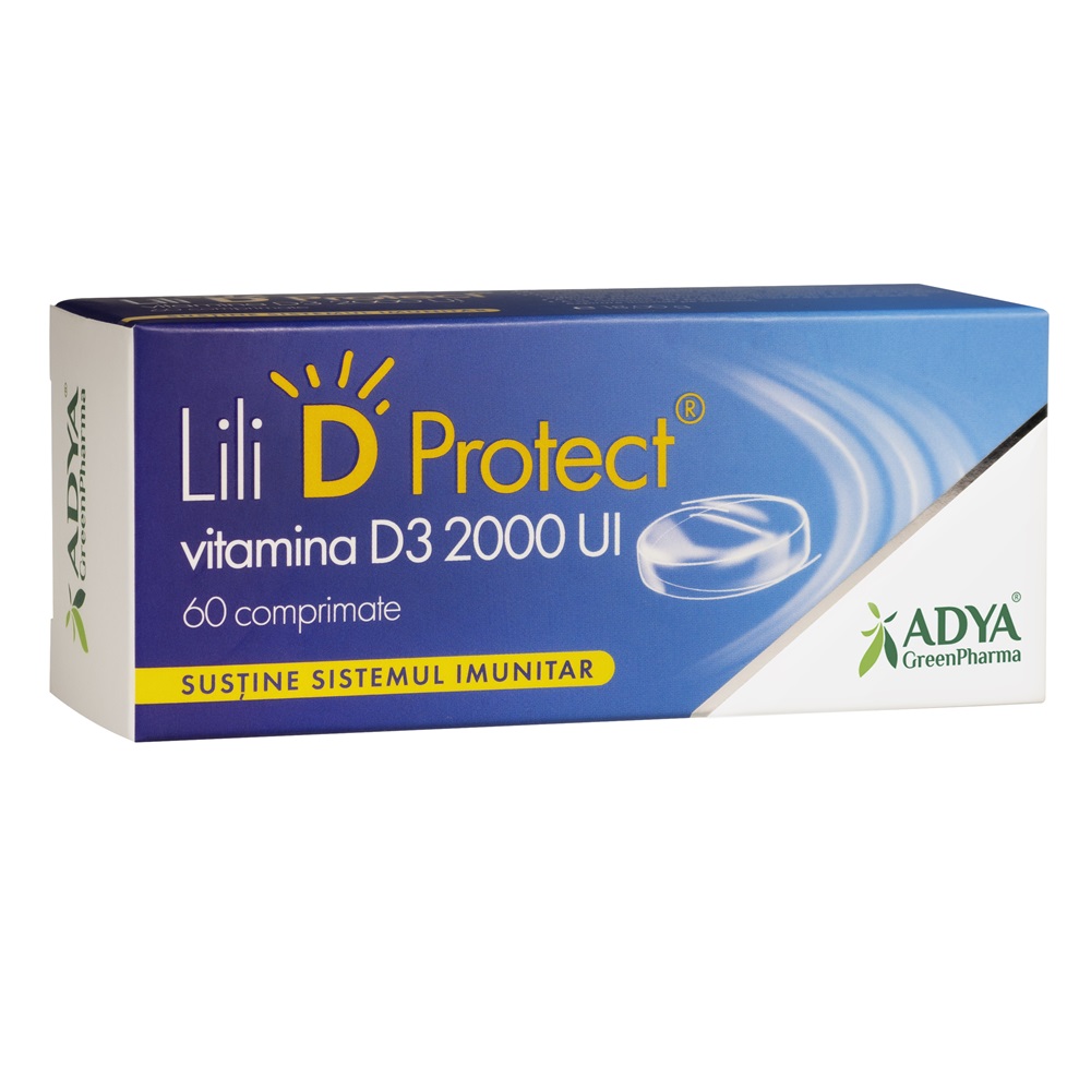 Vitamina D3 2000 UI Lili D Protect, 60 comprimate, Adya Green Pharma