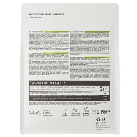 Creatina monohidrata cu aroma de mar verde, 300 g, OstroVit 665099