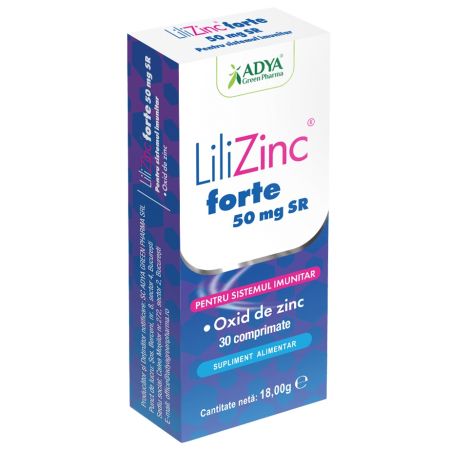Lili Zinc forte, 50 mg, 30 comprimate, Adya Green Pharma