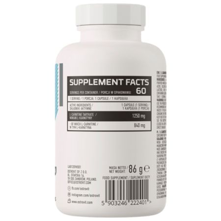 L-carnitina 1250, 60 capsule, OstroVit 649473