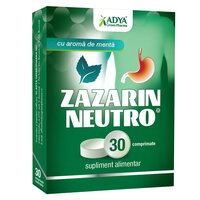 Zazarin Neutro cu aroma de menta, 30 comprimate masticabile, Adya Green Pharma