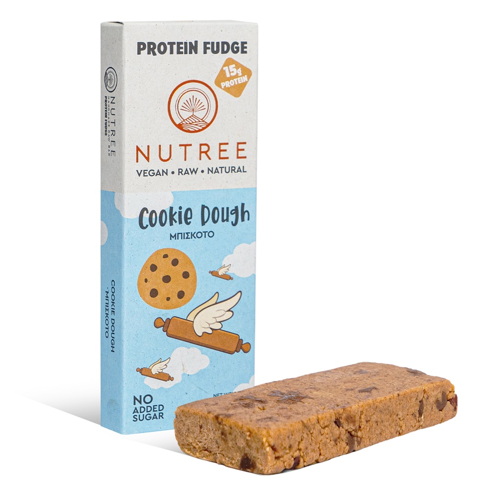 Baton proteic raw vegan Cookie Dough Protein Fudge, 60 g, Nutree