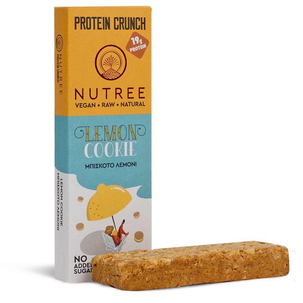 Baton proteic raw vegan Lemon Cookie Protein Crunch, 60 g, Nutree