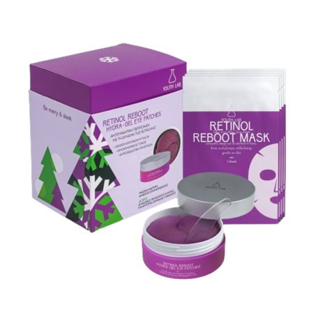 Pachet Craciun Patch-uri pentru ochi cu retinol 60 bucati + Masca tip servetel Retinol Reboot, 4 bucati, Youth Lab