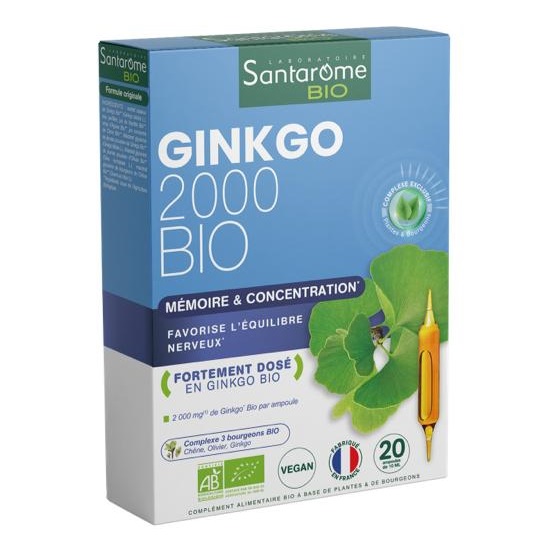 Ginkgo 2000 Bio, 20 x 10 ml, Santarome