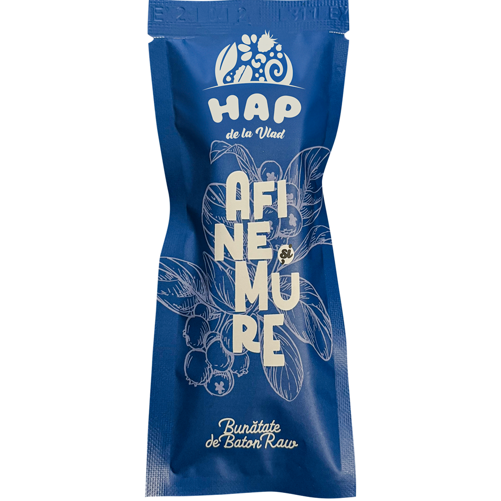 Baton raw vegan cu afine si mure, 45 g, Hap de la Vlad