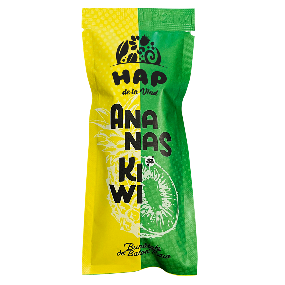 Baron raw vegan cu ananas si kiwi, 45 g, Hap de la Vlad