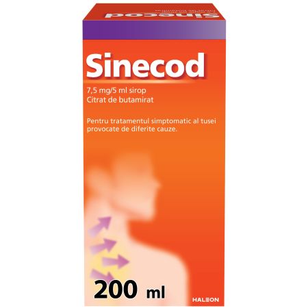 Sinecod sirop, 7,5 mg/5 ml, 200 ml, Gsk