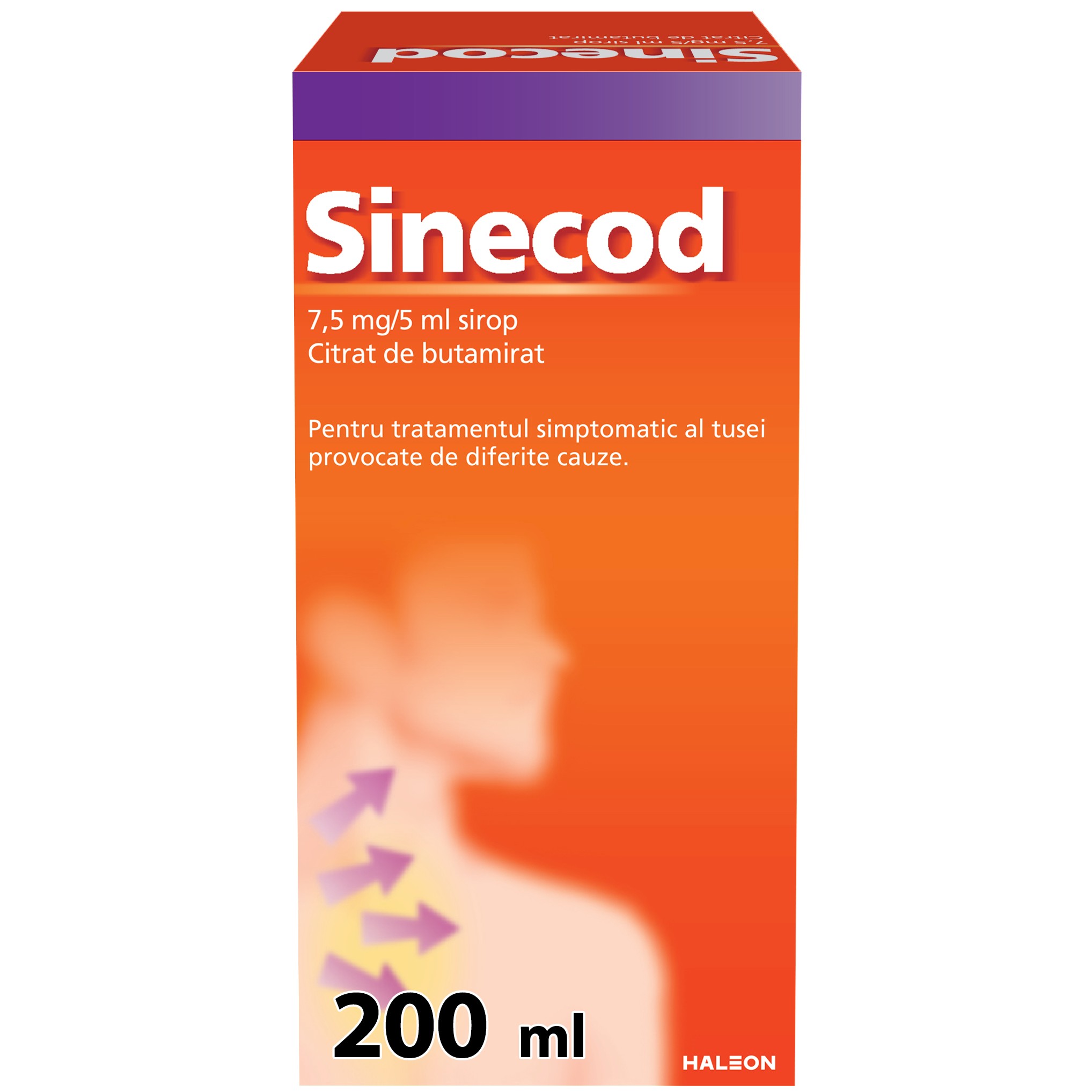 Sinecod sirop, 7,5 mg/5 ml, 200 ml, Haleon