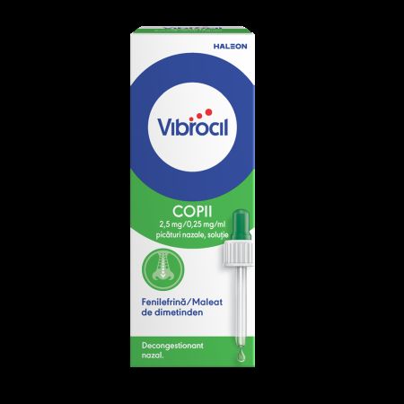 Vibrocil picaturi nazale, solutie, 2,5 mg/0,25 mg/ml, 15 ml, Gsk