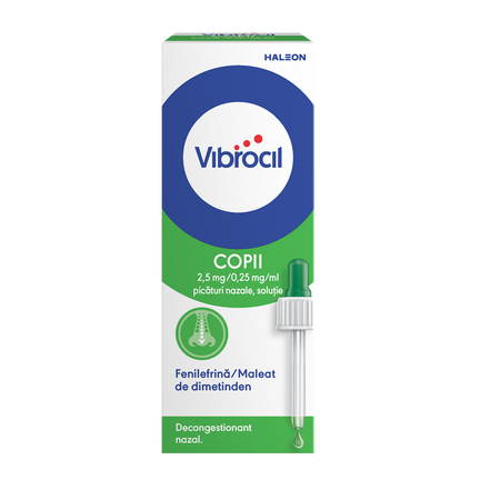 Vibrocil picaturi nazale, solutie, 2,5 mg/0,25 mg/ml, 15 ml, Gsk