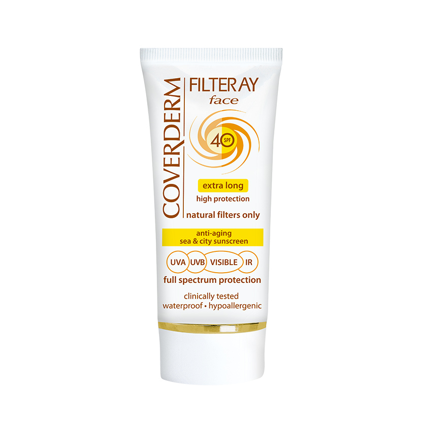 Crema de fata cu SPF40, Filteray Tinted Light Beige, 50 ml, Coverderm