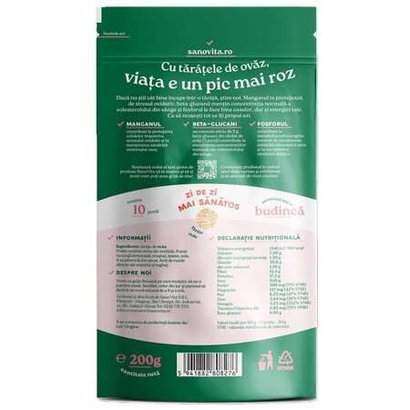 Tarate de Ovaz, 200 g, Sanovita 741663
