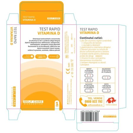 Test rapid pentru Vitamina D, 1 bucata, Veda Lab 673790