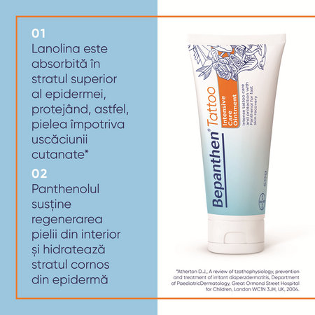 Unguent pentru ingrijirea tatuajelor Bepanthen Tattoo, 50 g, Bayer 610699