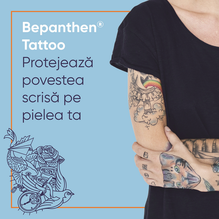 Unguent pentru ingrijirea tatuajelor Bepanthen Tattoo, 50 g, Bayer 610697