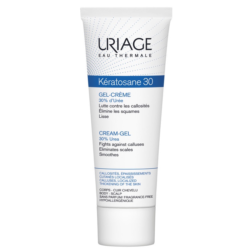 Gel-crema pentru piele dura Keratosane 30, 75 ml, Uriage