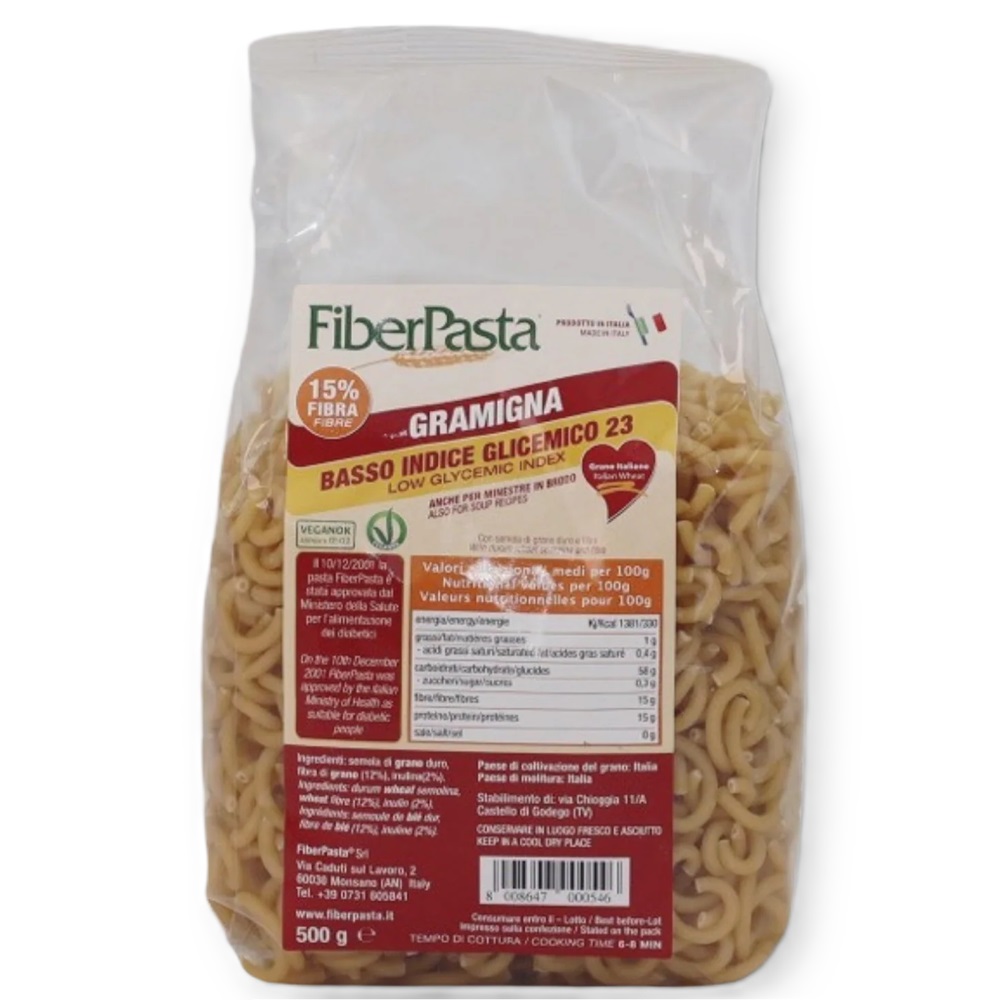 Paste gramigna, 500 g, Fiber Pasta