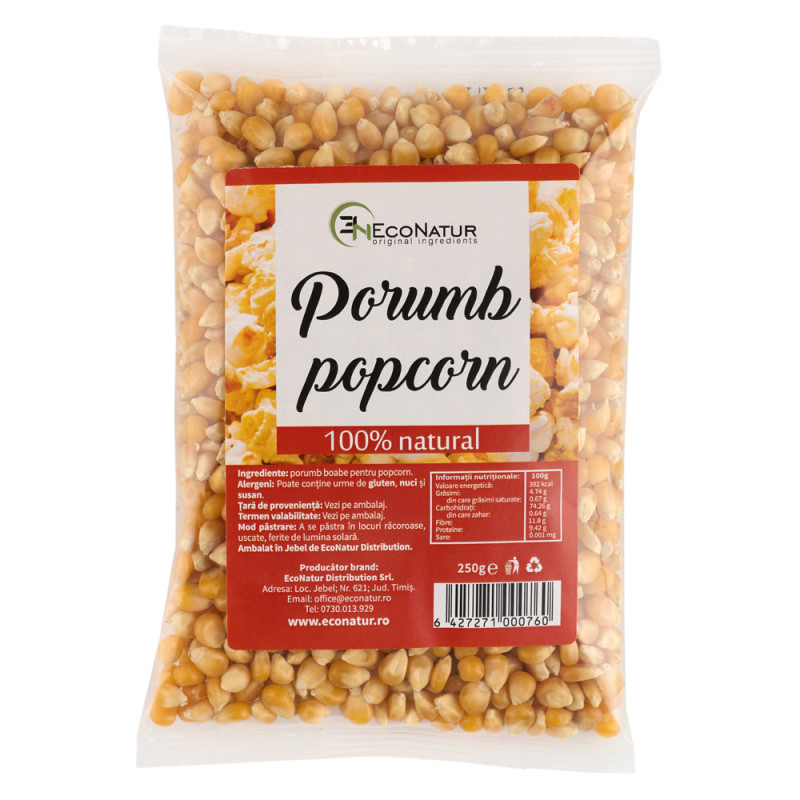 Porumb  popcorn, 250 g, Econatur