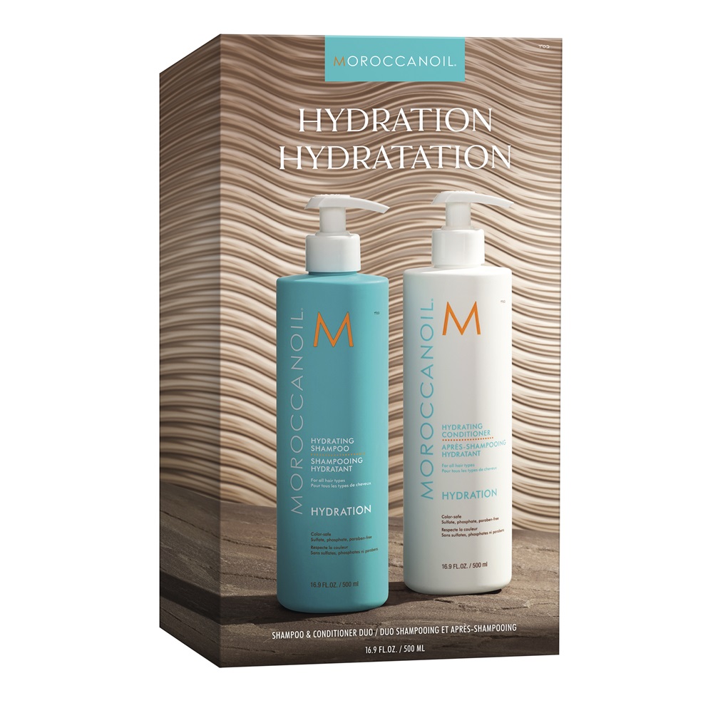 Pachet pentru hidratarea parului sampon 500 ml + balsam 500 ml Hydrating, Moroccanoil