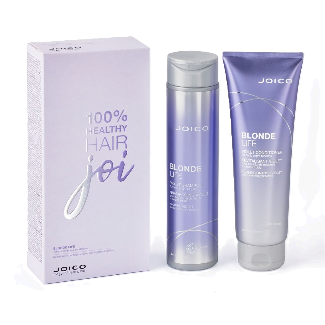 Pachet sampon 300 ml + balsam 250 ml pentru ingrijirea blondurilor reci Blonde Life Violet, Joico