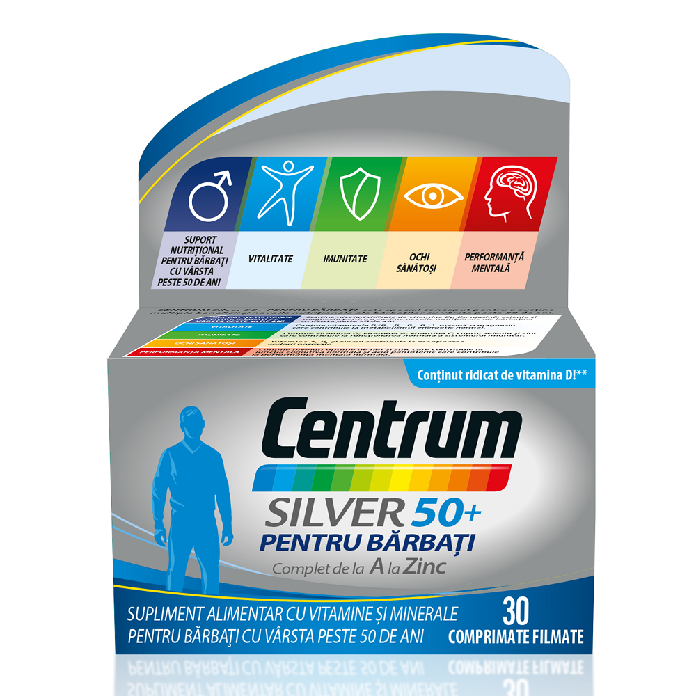 Centrum Silver 50+ pentru barbati, 30 comprimate, Gsk