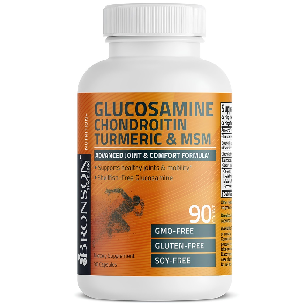 Glucozamina Chondroitin Turmeric & MSM, 90 capsule, Bronson : Farmacia ...