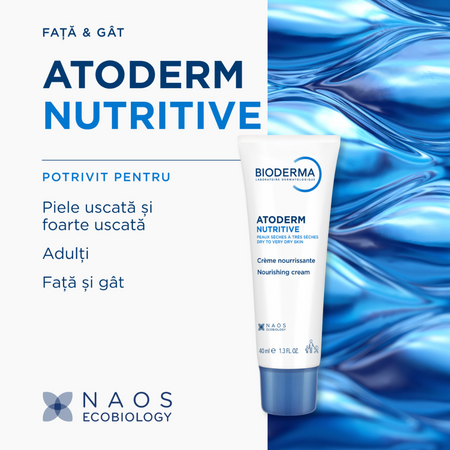 Crema pentru ten uscat si foarte uscat Atoderm Nutritive, 40 ml, Bioderma 752834
