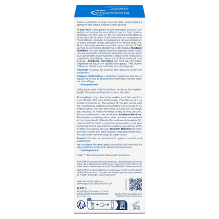 Crema pentru ten uscat si foarte uscat Atoderm Nutritive, 40 ml, Bioderma 752846
