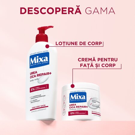 Lapte de corp pentru piele uscata Urea Cica Repair+, 400 ml, Mixa 663147