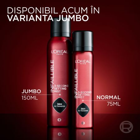 Spray pentru fixarea machiajului Infaillible 3 Second, 75 ml, L'Oreal Paris 696042
