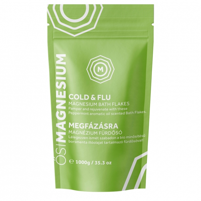 Fulgi de baie cu magneziu si menta Cold & Flu, 1000 g, Osimagnesium