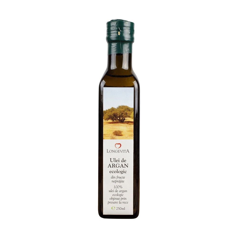 Ulei de argan Bio presat la rece, 250 ml, Longevita