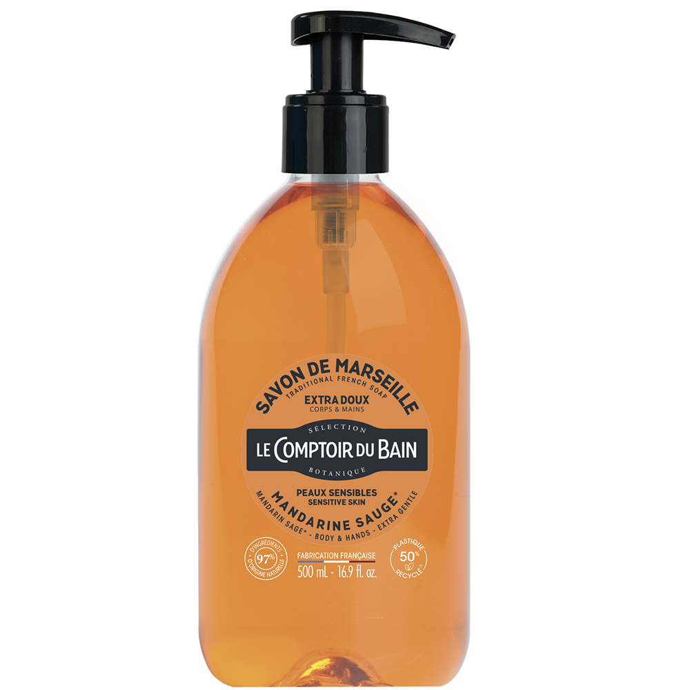 Sapun lichid de marsilia cu mandarine si salvie, 500 ml, Le Comptoir du Bain