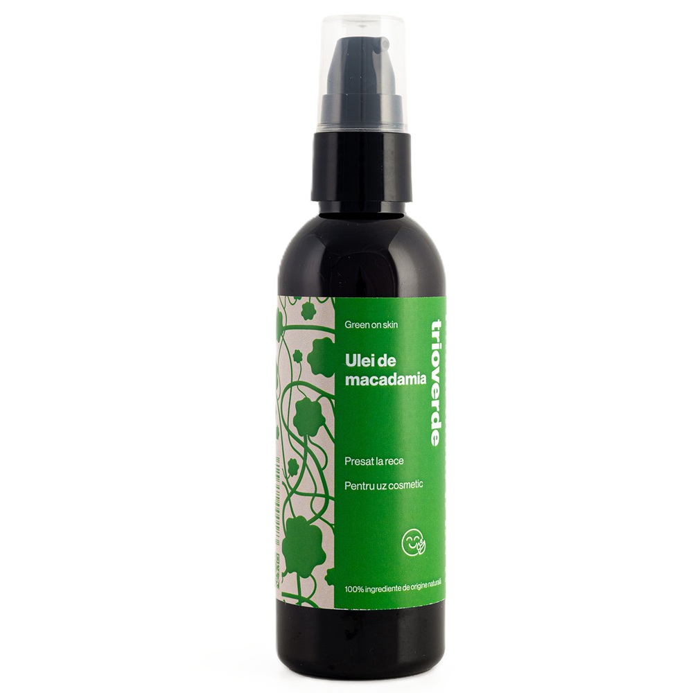 Ulei de macadamia virgin spray presat la rece, 100 ml, Trio Verde